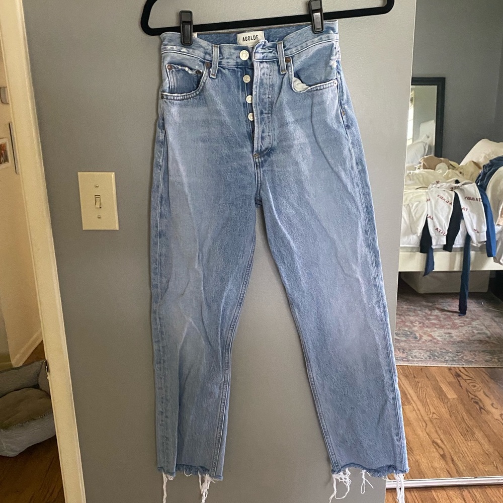 AGOLDE 90’s pinch high waisted straight jeans color soundwave size 23